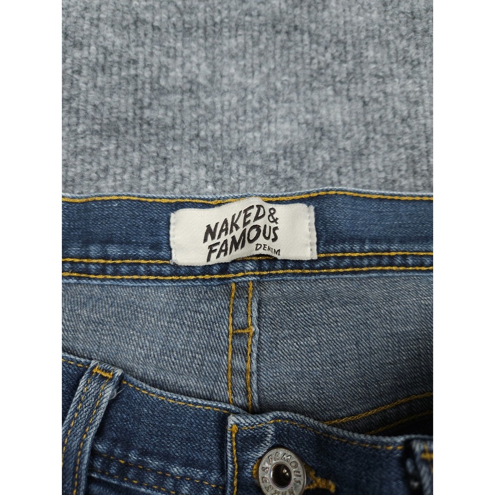 Naked Famous Denim Weird Guy Jeans Mens 32 x 30 Blue Selvedge Button Fly - Picture 5 of 13